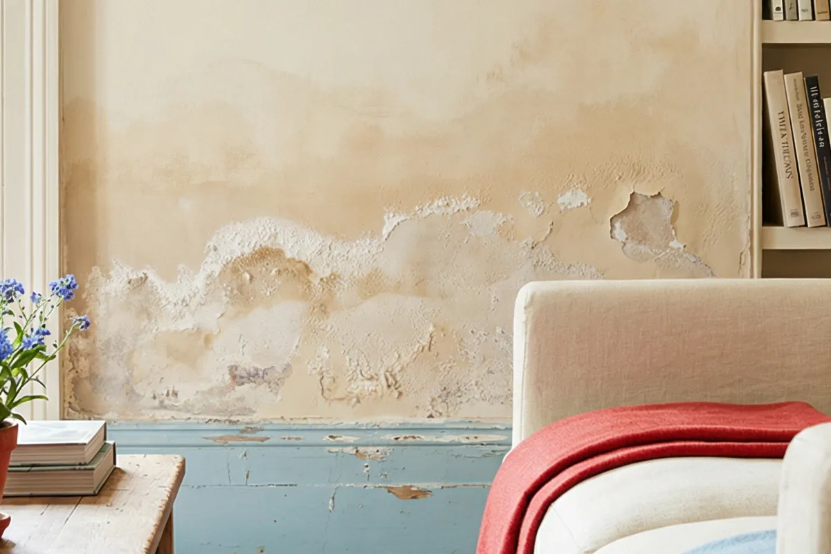 Pared con humedad por capilaridad