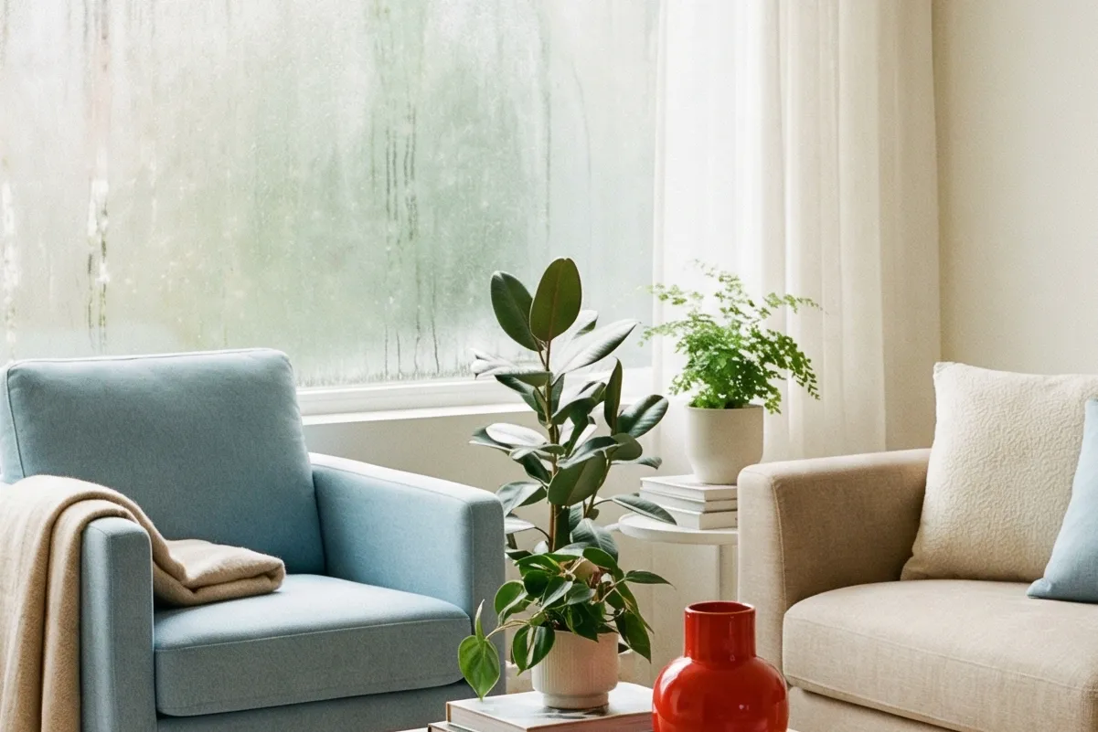 Ventana con condensación y humedad en interior